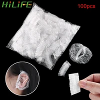 hilife 100 pcsset transparent waterproof bathroom products disposable earmuffs ear protection salon hair dye clear ear cover