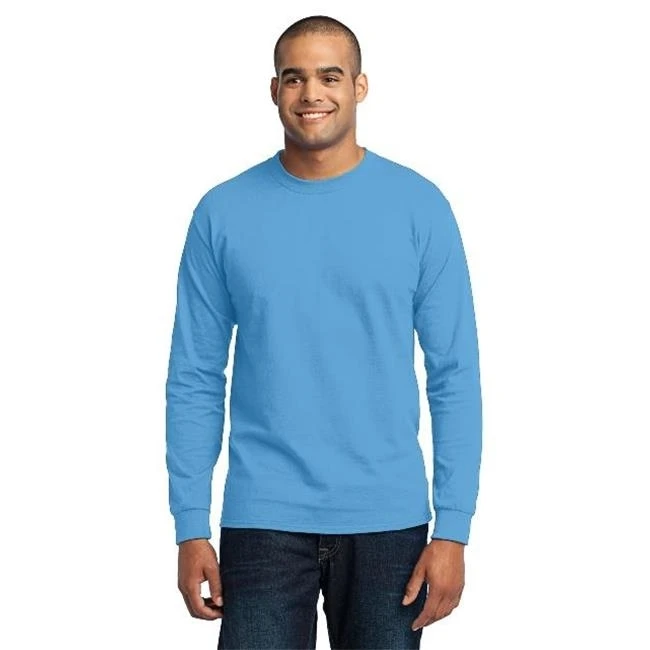 Порт и компания PC55LS мужские с длинным рукавом Core Blend Tees Aquatic Blue Extra Large| |