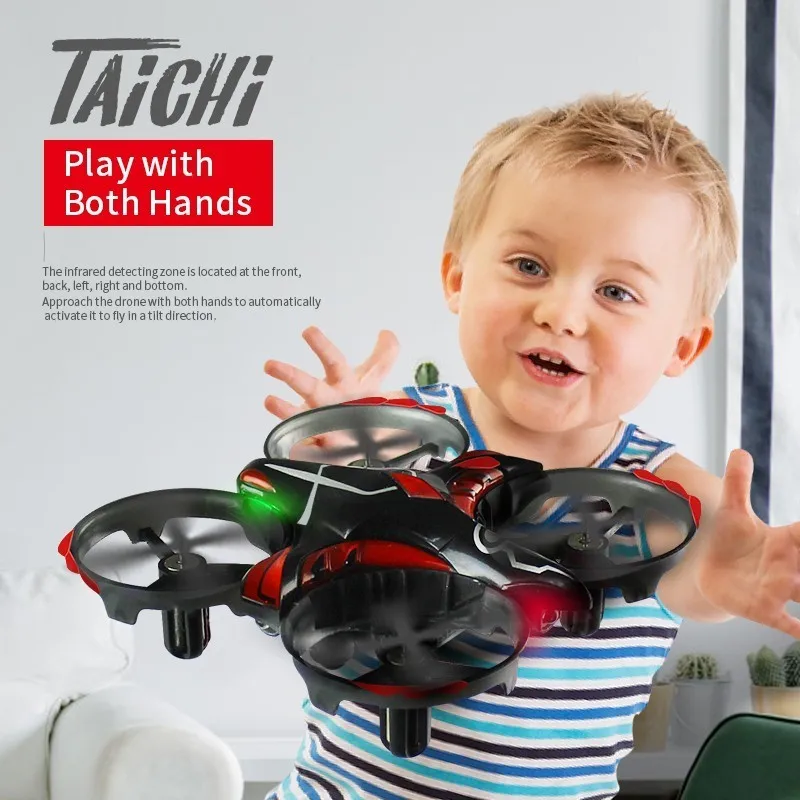 T2G мини Drone с передатчиком инфракрасный Сенсор вертолет бросить летать на высоте