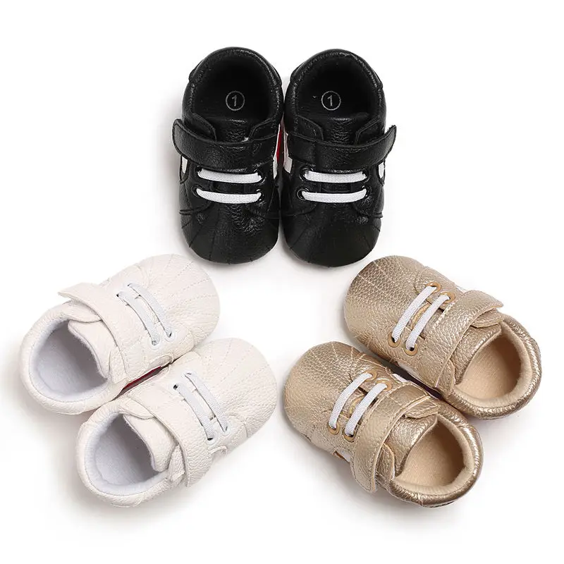 Zapatillas de deporte con cordones para primeros pasos, zapatos informales cl&aacute;sicos para beb&eacute;s reci&eacute;n nacidos, suaves, PU, estampado de coraz&oacute;n, oto&ntilde;o-1