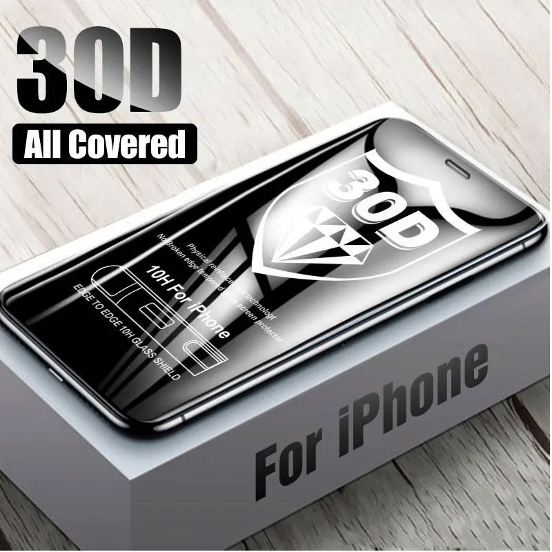 Защитное стекло 30D для iPhone X Защита экрана XS MAX XR 10 полноразмерное закаленное
