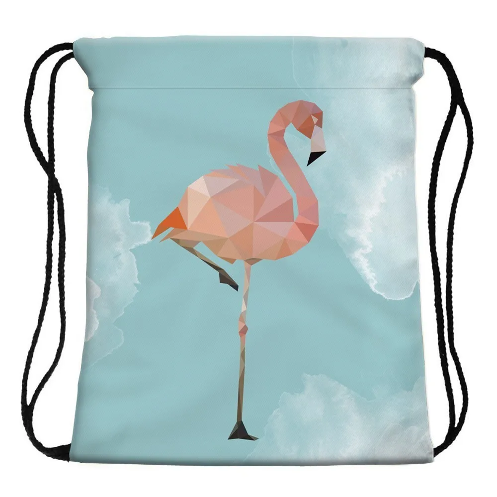 Deanfun печать Фламинго белые облака Школа Mochila Feminina прочный шнурок Сумка Рюкзаки