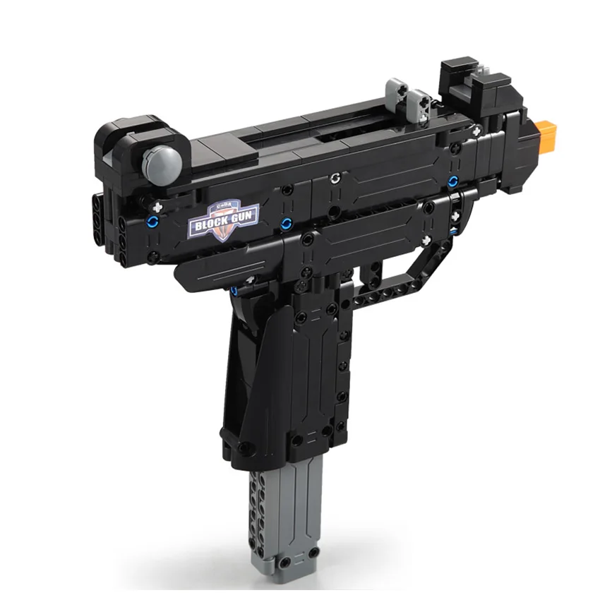 359 шт. строительные блоки игрушки UZI блок модель пистолета пластиковые пули для