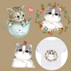 Прекрасные Симпатичные нашивки для детской одежды с котами, наклейки, термонаклейки, украшения сделай сам, аппликационные нашивки для детских топов, платьев