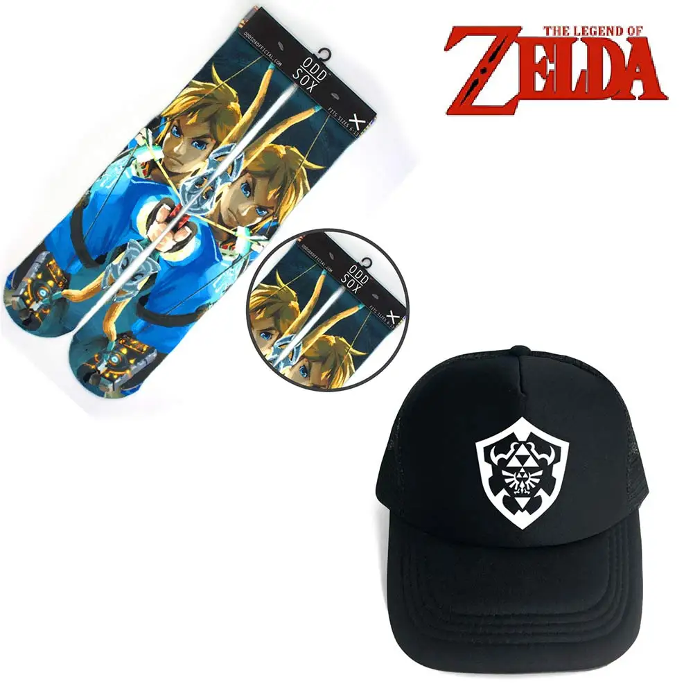 OHCOMICS легенда о Зельде Ссылка/игра Zelda хлопок Бейсболка + носки солнцезащитный