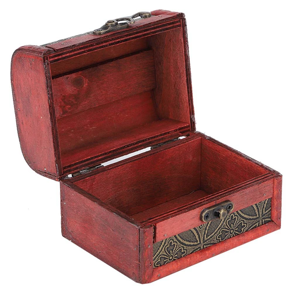 Винтажный декоративный деревянный ящик для хранения ювелирных изделий замок
