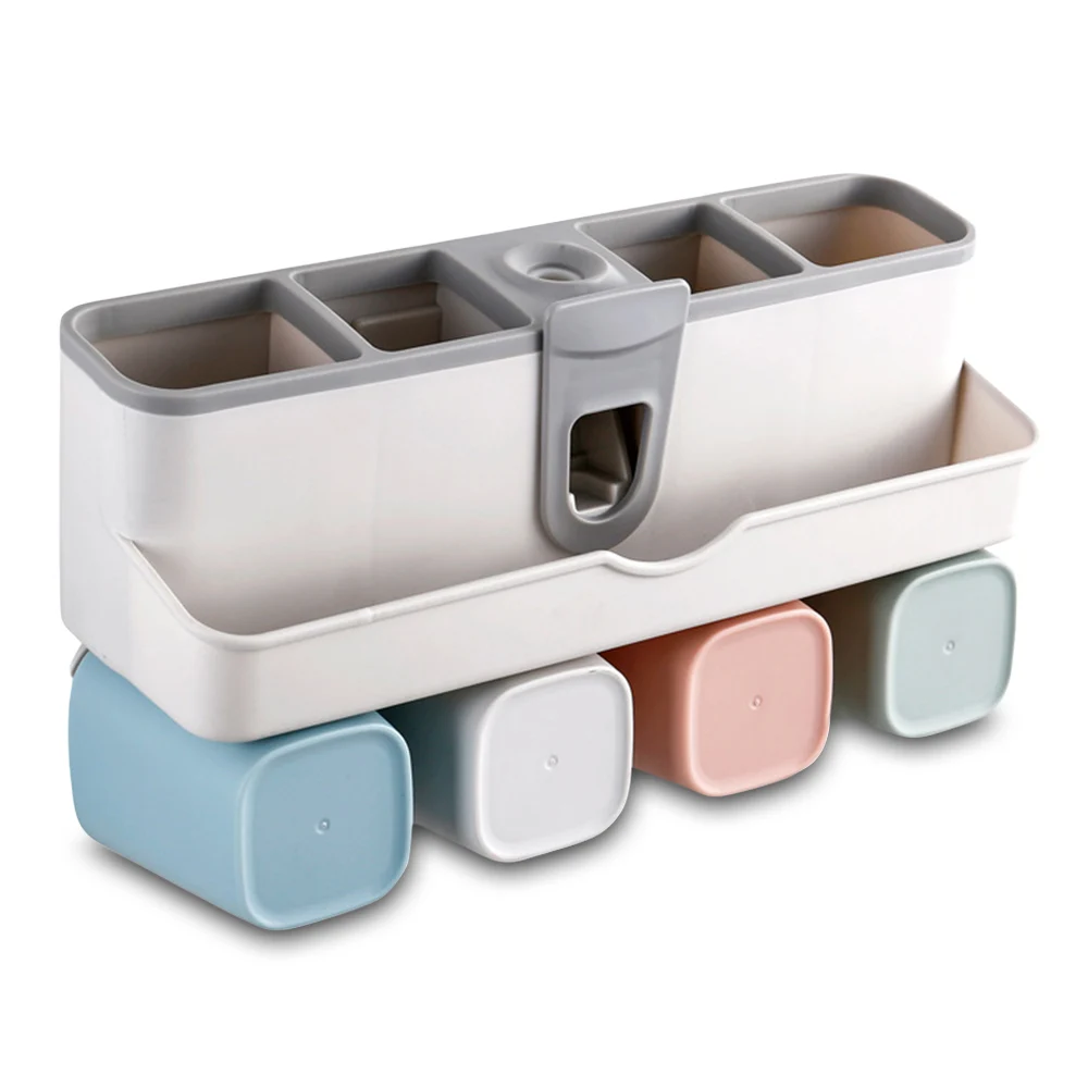 Настенный Автоматический Диспенсер зубной пасты набор полки для хранения ванной