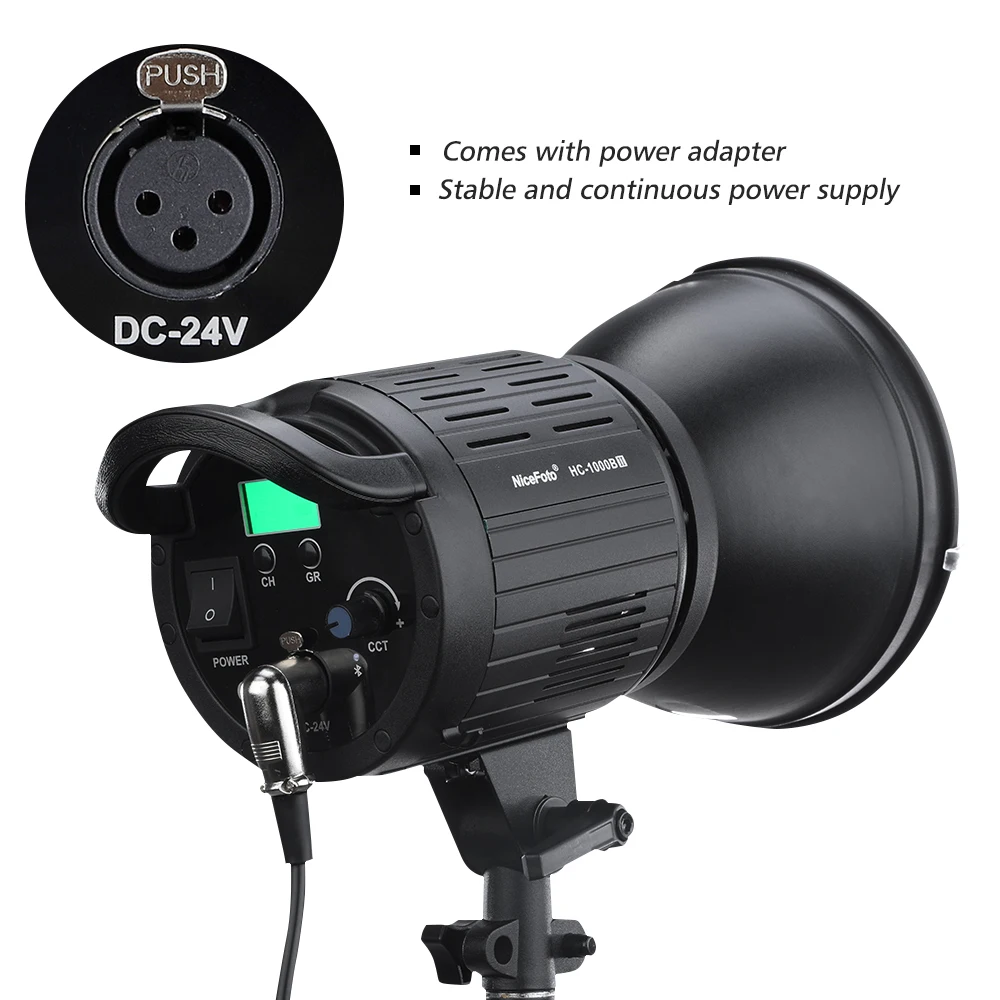 Adjustable Brightness NiceFoto HC-1000B II 100W LCD Display LED Video Light 3200K/5600K+Remote Control Color Filters CZ STOCK |