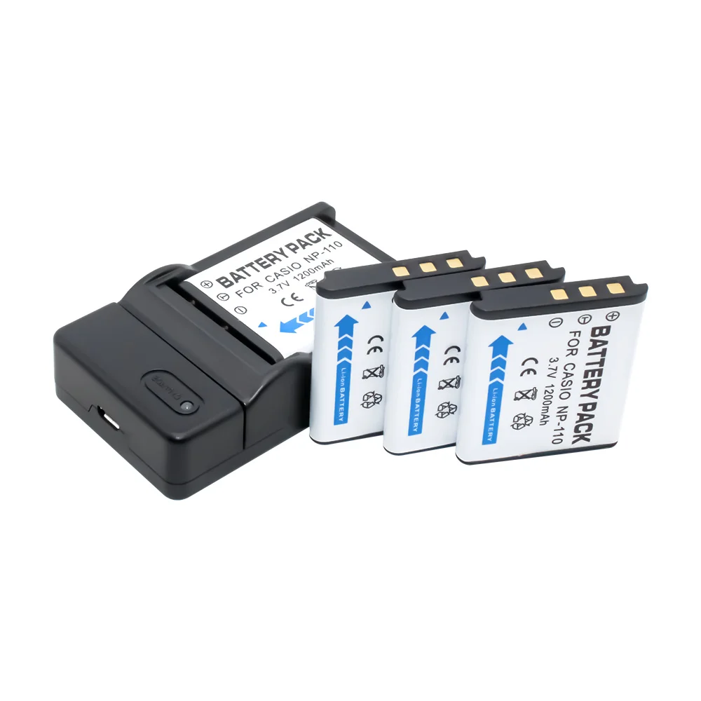 CNP 110/BN VG212U литиевая батарея (4 Pack) + USB зарядное устройство для JVC GZ V515BEU V675 V570