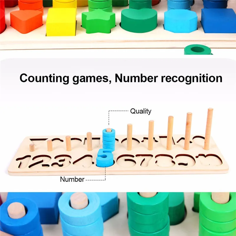 игрушки Детская деревянная материалы montessori учиться считать номера