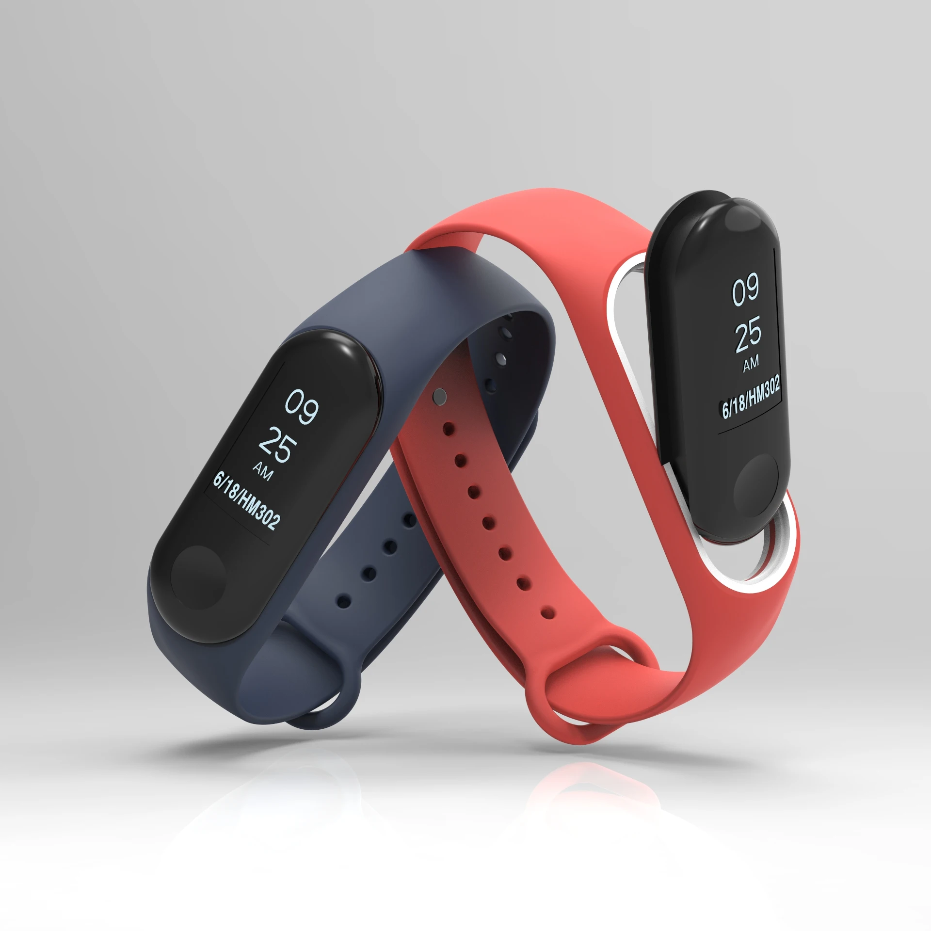 Резиновый браслет для Xiaomi Mi Band 4 спортивный из нержавеющей стали 3 2