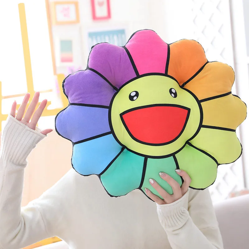 Солнце подушка в цветочек Подушка Kawaii мягкая хлопковая плюшевая игрушка Спящая