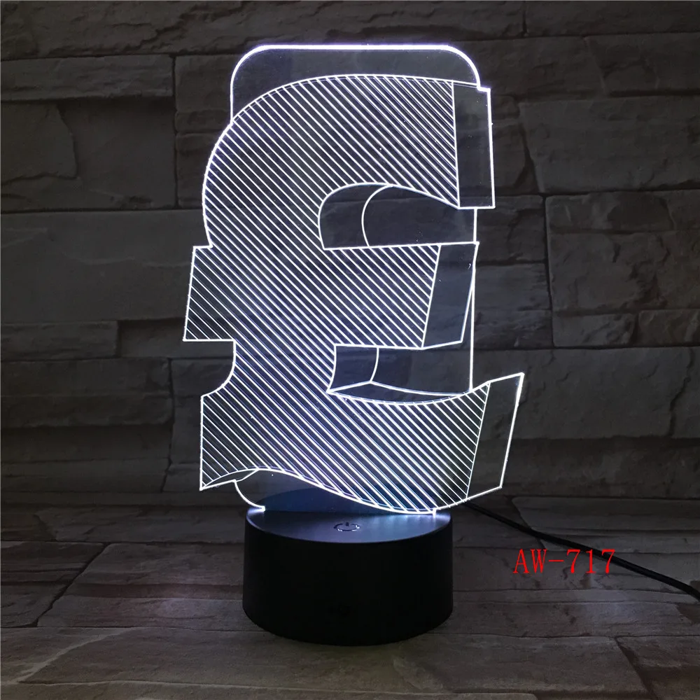 Светодиодная 3D ночник в фунт Стерлинга меняющая цвет RGB английская Настольная
