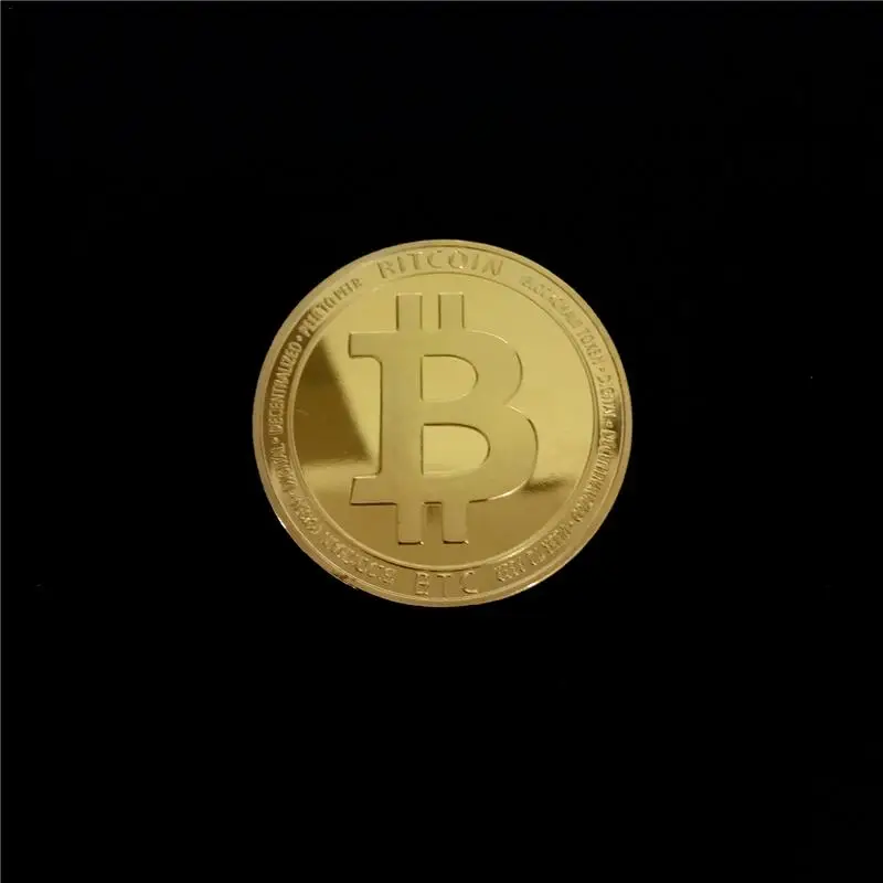 1 шт. Позолоченные физические биткоины Бит монета BTC с чехлом подарок физический