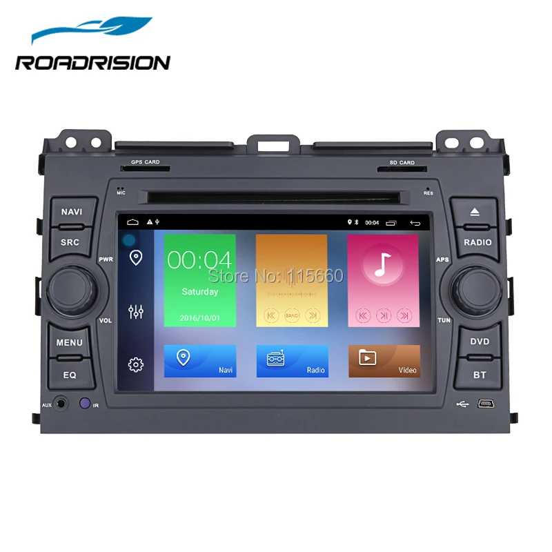 RoadRision 2Din Android 8 1 автомобильный DVD плеер для Toyota Land Cruiser Prado 120 2002 2009 Черный GPS