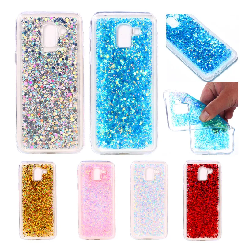 For Samsung J4 2018 J400F Case Colored Shiny Glitter Silicone TPU Skin Phone Cover Protector Galaxy J400 SM-J400 |