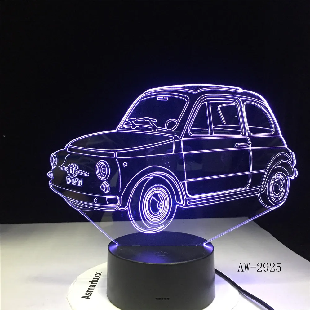 Крутой автомобиль 3D ночник 7 цветов Светодиодная настольная лампа сенсорный