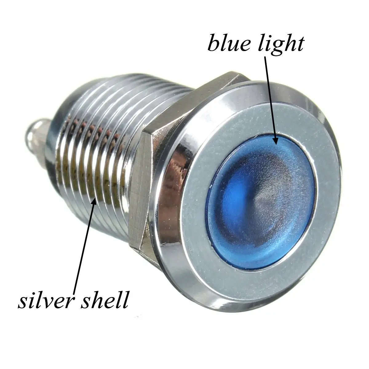 Светодиодный металлический индикатор светильник Flat Dash Lamp Screw Shape 15mm waterproof light LIGHT V