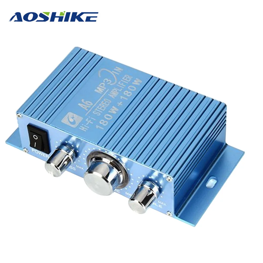 AOSHIKE A6 40 Вт мини усилитель аудио 2 0 канальный Hi Fi стерео мощности для мотоцикла