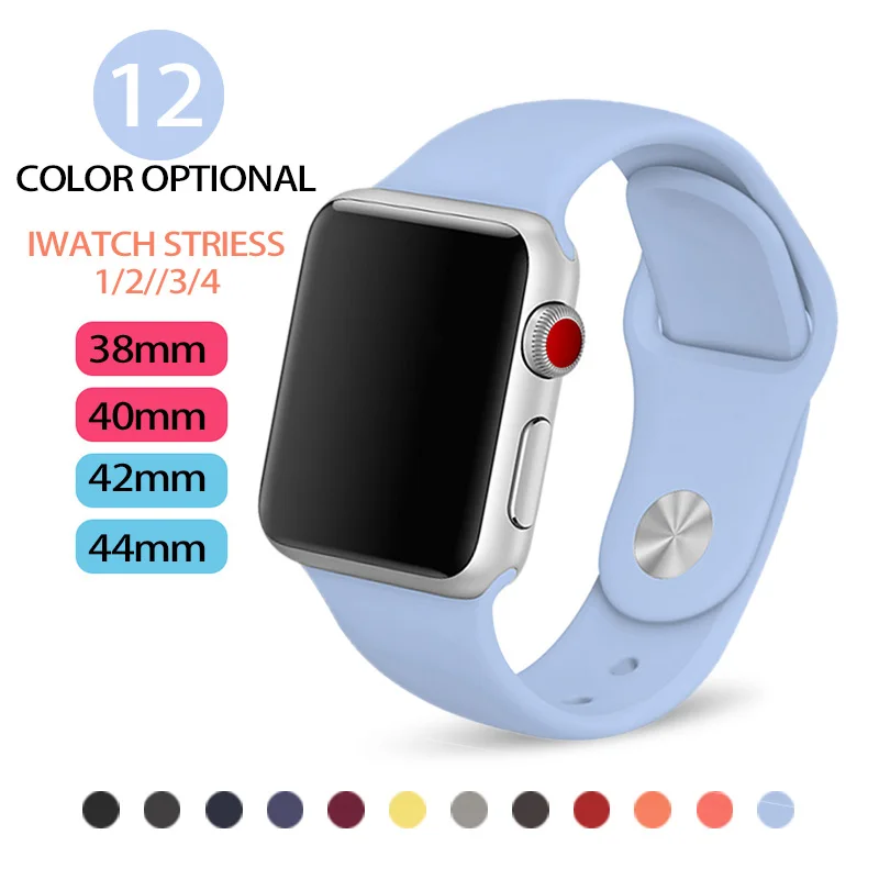 2019 новые спортивные Мягкая силиконовая лента для Apple watch 42 мм/38 мм наручные
