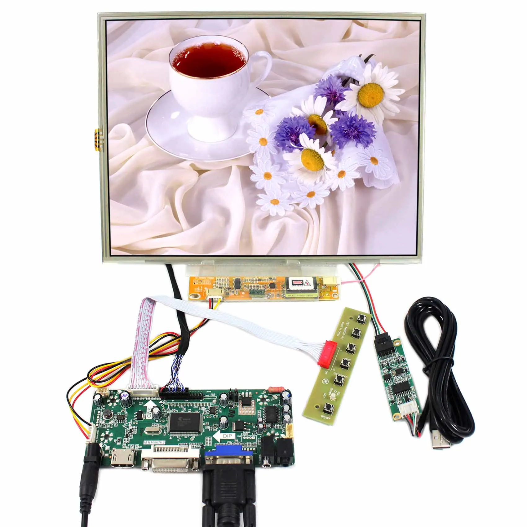 12 1 &quotрезистивный сенсорный ЖК-экран плата контроллера N121X5 HD MI DVI VGA | Электроника