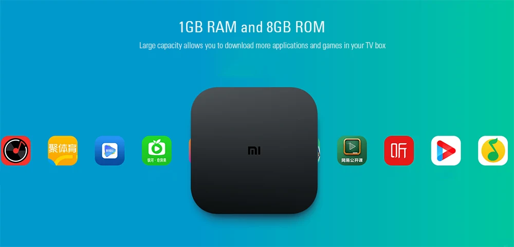 Xiaomi Mi4C Patchwall tv Box Amlogic S905L 1 ГБ ОЗУ 8 Гб ПЗУ 2 4 г Wi-Fi 4K H.265 Bluetooth Голосовое управление