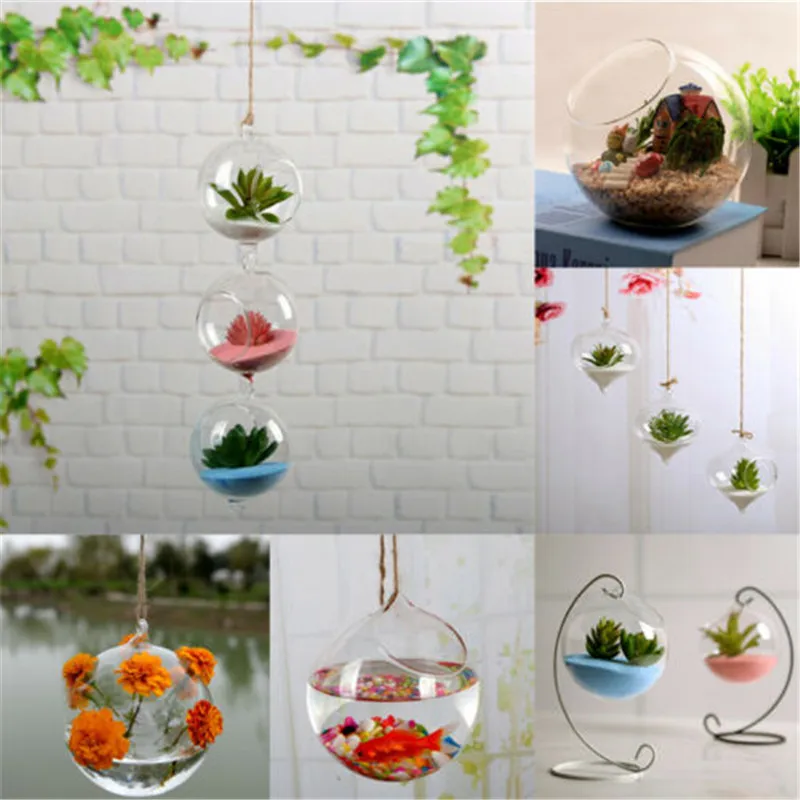 Подвесная стеклянная ваза для цветов боросиликатное стекло контейнер