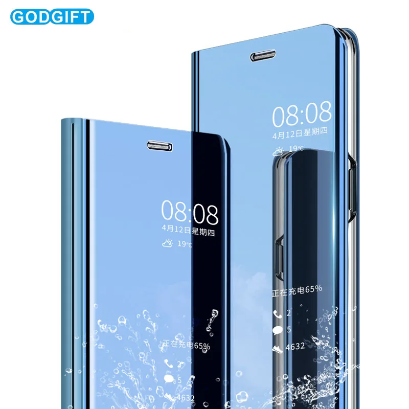 Чехол для Xiaomi Redmi Note 7 Pro прозрачный кожаный чехол Go откидной зеркальный 7|Бамперы| |