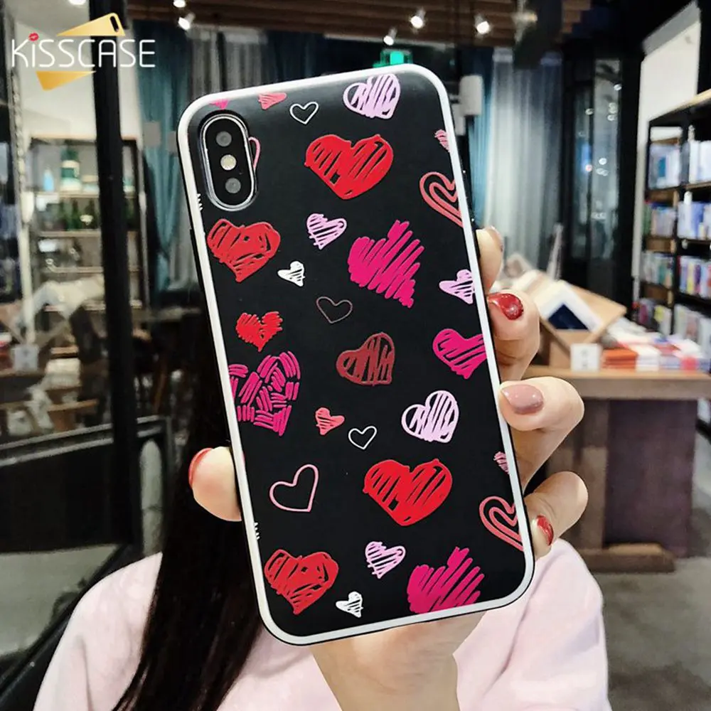 KISSCASE милые красные чехлы для телефонов с защитой от грязи iPhone X XS XR MAX 6 S Plus 7 8 Coque Capa