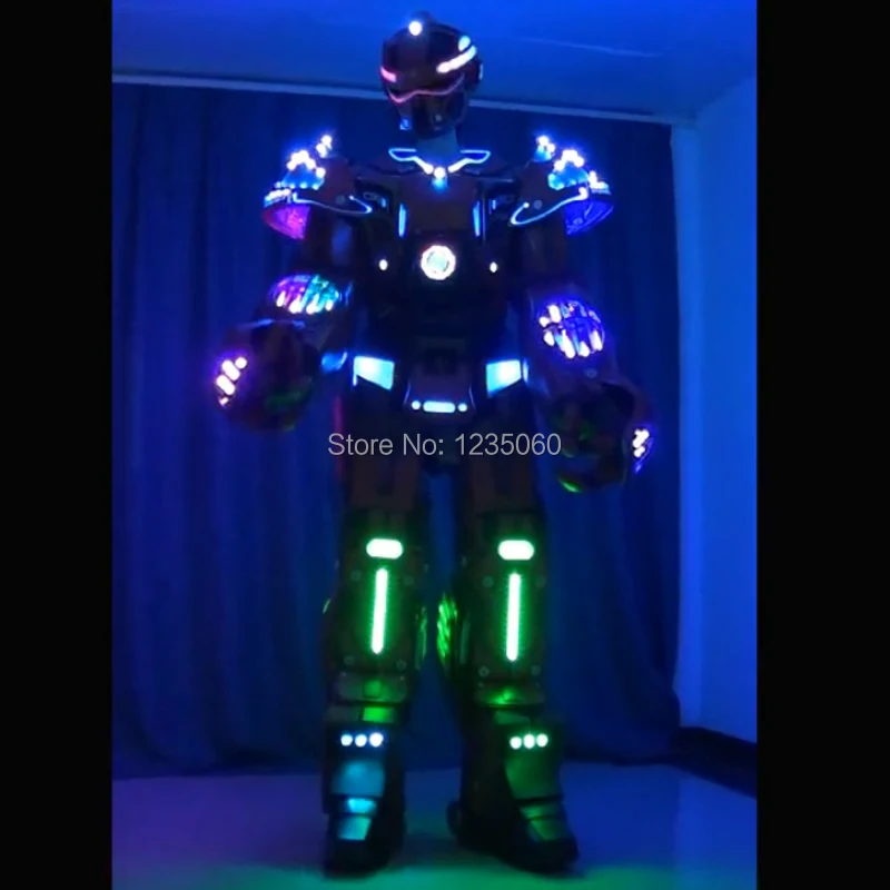 Цветная (RGB) светильник Робот led костюмы бальных танцев робот одежда в стиле