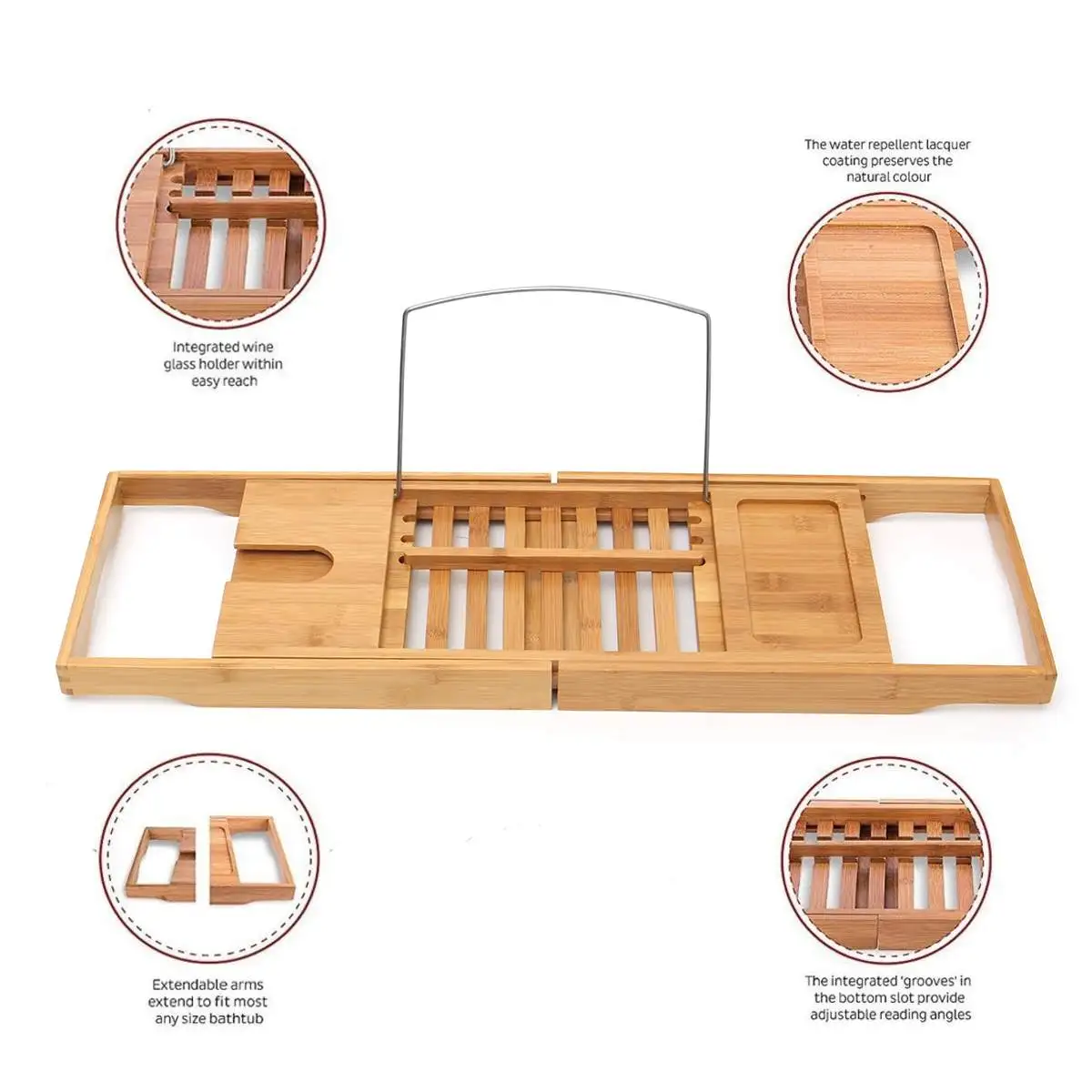 Выдвижная полка для ванной комнаты лоток для ванной Душ Caddy Bamboo Ванна стеллаж полотенце винный держатель для книги хранения организации аксессуары