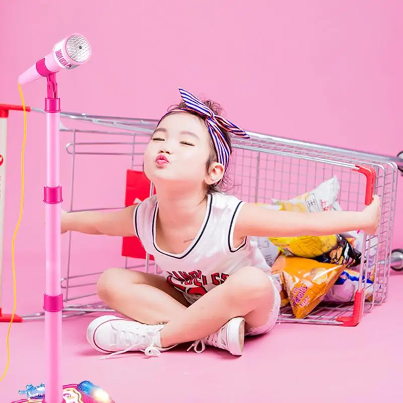 

Kids Early Education Musical Toy Stand Type Music Microphone Adjustable Karaoke Microphone Connect To Mobile Phone