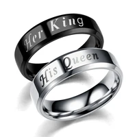 fashion his queen her king ring forever couple ring stainless steel wedding engagement rings