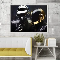 daft punk mask pop music singer on sale poster wall painting living room abstract canvas art pictures for home decor no frame
