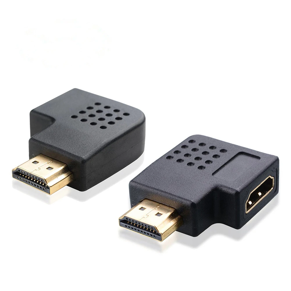 2 шт./компл. штекер Женский HDMI правый + левый угол порт сохранения вертикальный
