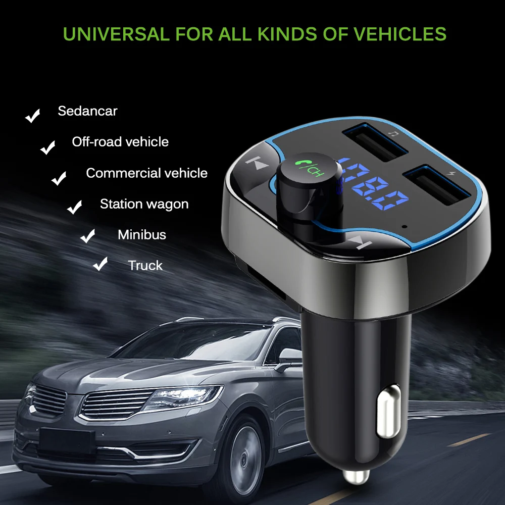 Беспроводной 4 2 Bluetooth чип MP3 Громкая связь USB FM передатчик U диск ЖК-дисплей