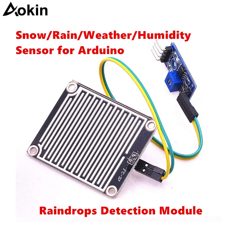 

Датчик влажности для дождевой погоды для Arduino датчик температуры дождя Модуль обнаружения дождевых капель для датчиков Arduino