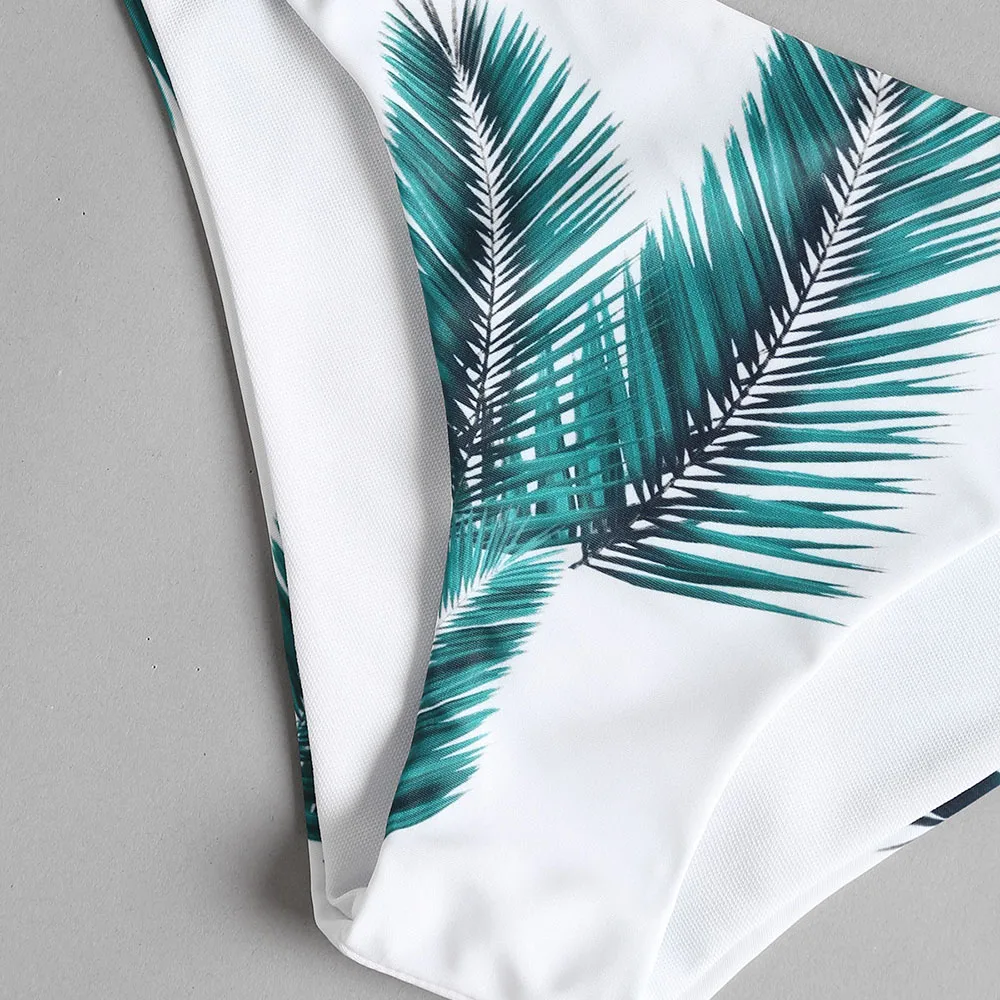 Комплект бикини ZAFUL с принтом в виде листиков бюстгальтером подкладкой и