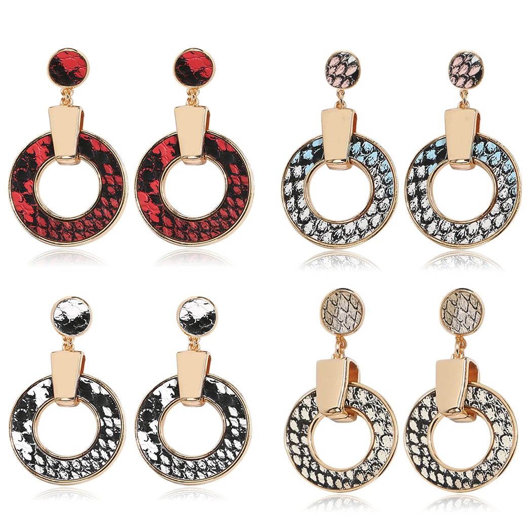 Новые креативные висячие серьги со змеиным принтом для женщин и девочек вечерние