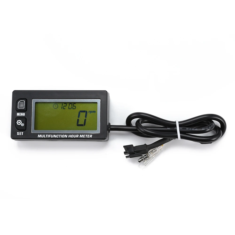 HM028 LCD Многофункциональный счетчик часов Тахометр для небольшого двигателя лодки