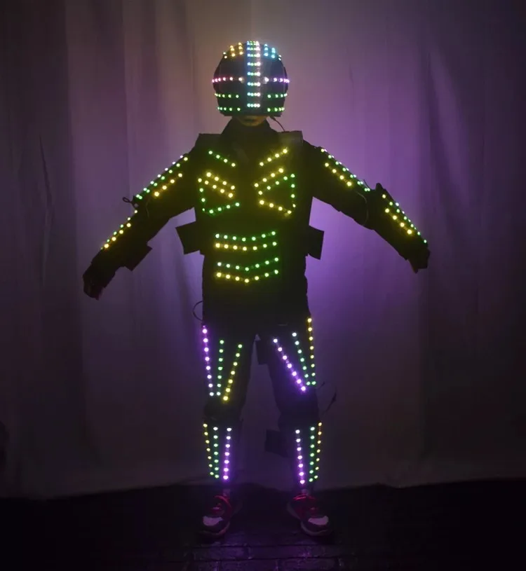 Цветная (RGB) робот Танцы СВЕТОДИОДНЫЙ Костюмы полноцветный цветной светильник