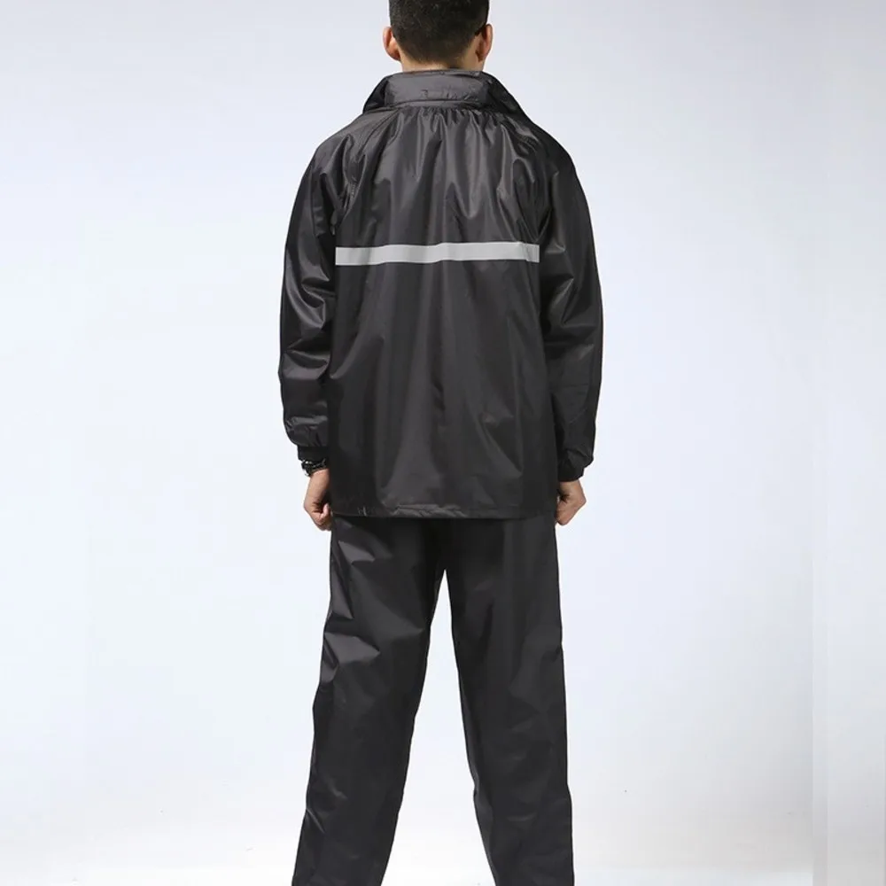 Outdoors Black On Duty Command Patrol Divided Body Suit High Road Administration Reflector Double-deck Oxford Cloth Raincoat | Дом и сад