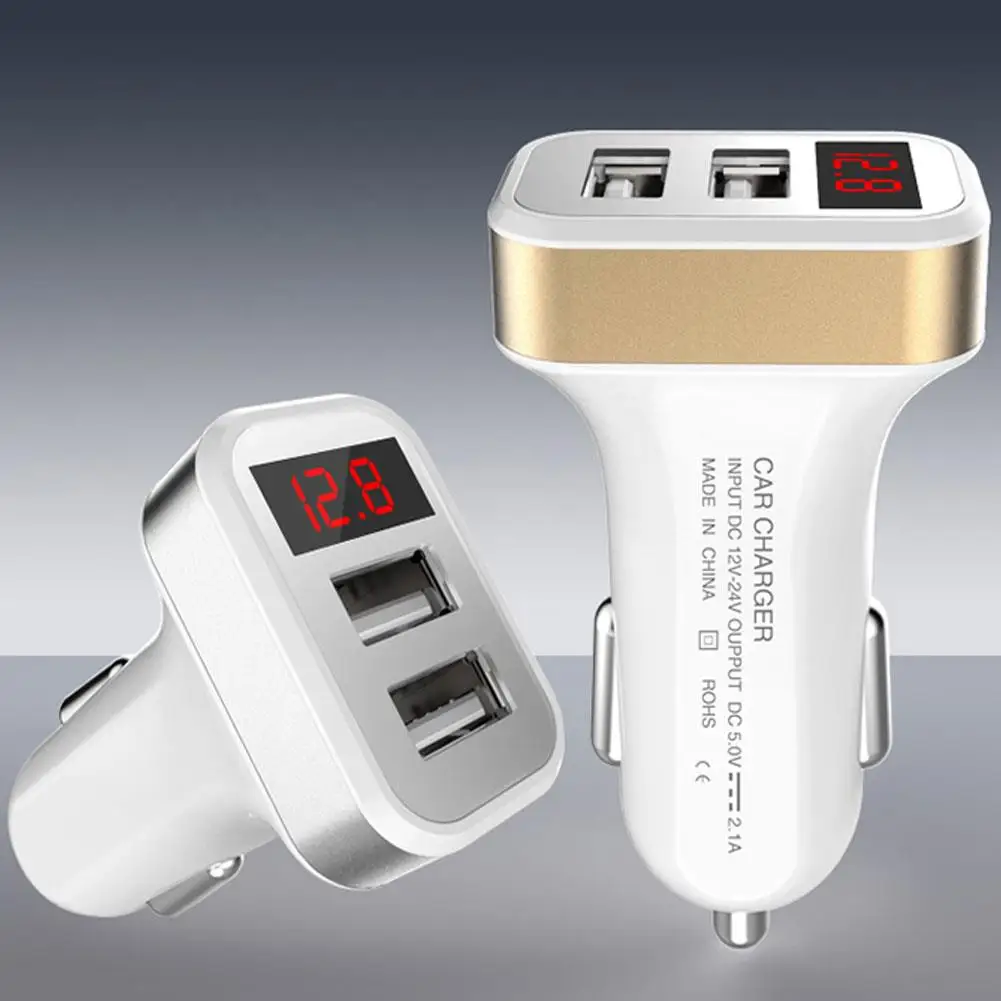 Автомобильный прикуриватель power Dual USB адаптер питания с экраном