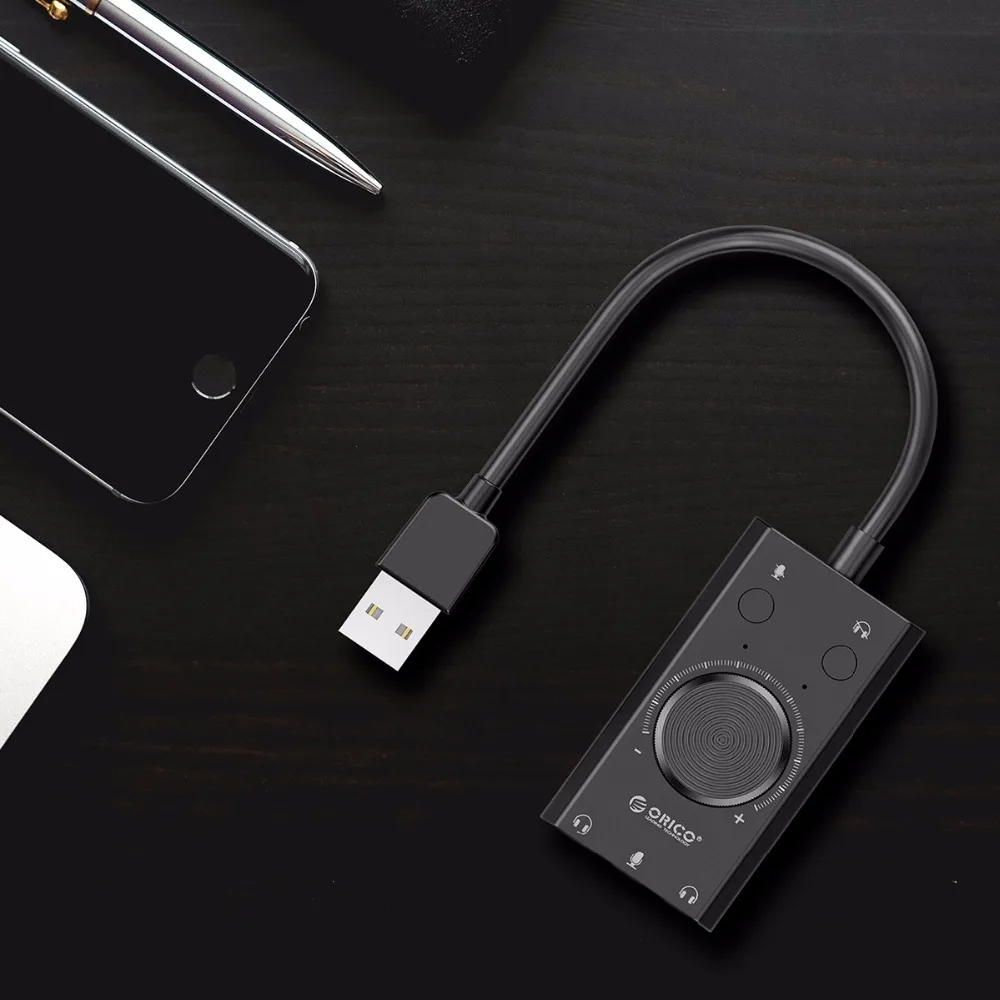 Orico Внешняя Usb звуковая карта стерео микрофон динамик гарнитура аудио разъем