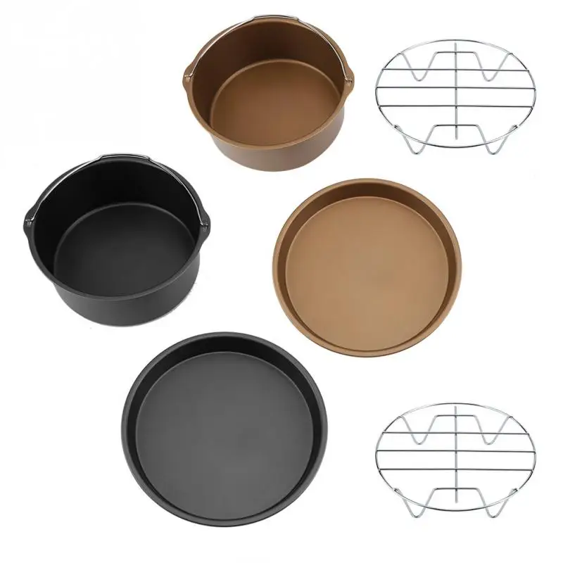 

8inch 3-Set Air Fryer Accessories for Gowise Phillips Cozyna Fit 4.0-5.6QT Cake Barrel Pan Rack Mat Kit Hot sale