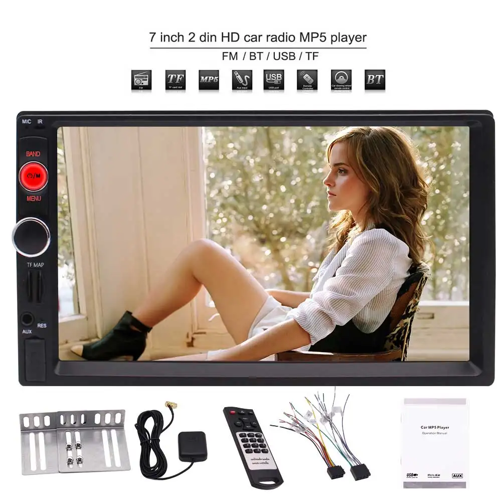 Лидер продаж автомобильный mp5 плеер 7 дюймов Full HD 1080P GPS навигатор Bluetooth FM/RDS радио
