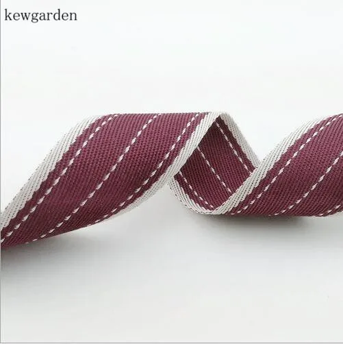 Kewgarden Stripe Ribbon 10mm 22mm 35mm DIY Bow Brooch Accessories Satin Ribbons Handmade Tape Polyester Cotton Riband 20 Yards | Дом и сад