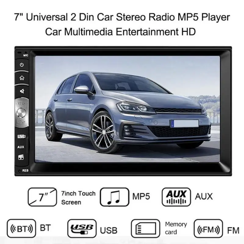 7 0 дюймов HD Touch 2DIN Автомагнитола для автомобиля стерео Мультимедиа MP5 плеер вид