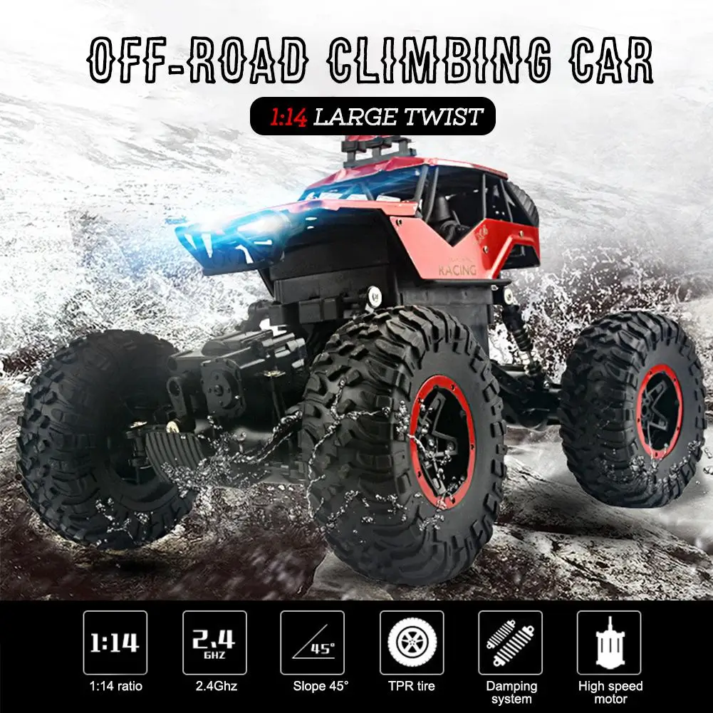 Сплав 2 4G RC внедорожный автомобиль 1:14 четырехколесный привод зарядка пульт