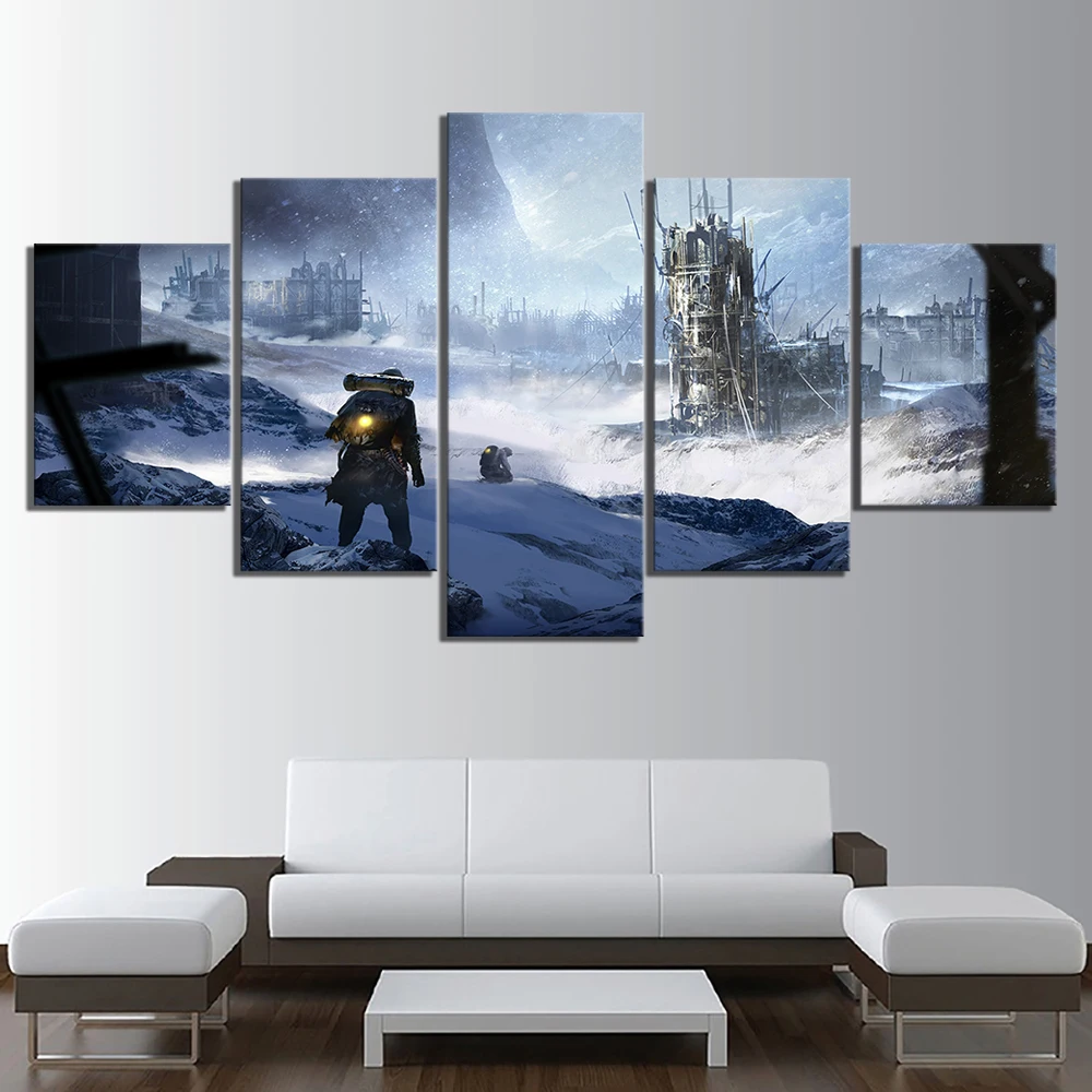 5 шт. Мороз панк видео игры постер фантазия Wall Art художественная Snowscape плакаты